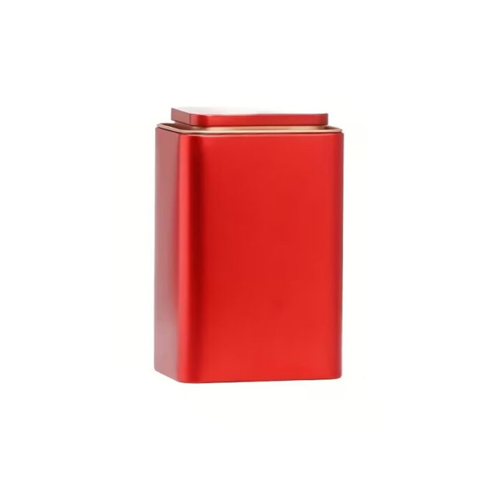 Red Tin Tea Storage Canister Red Tin Tea Storage Canister