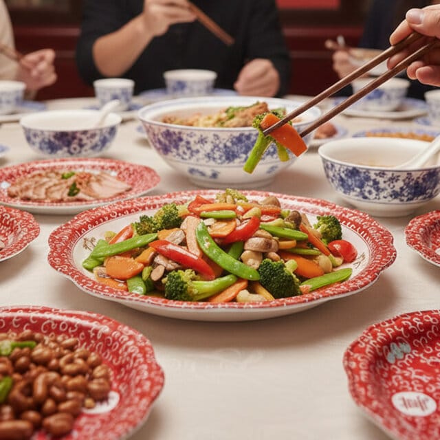 Shòu Longevity Scalloped-Edge Plate