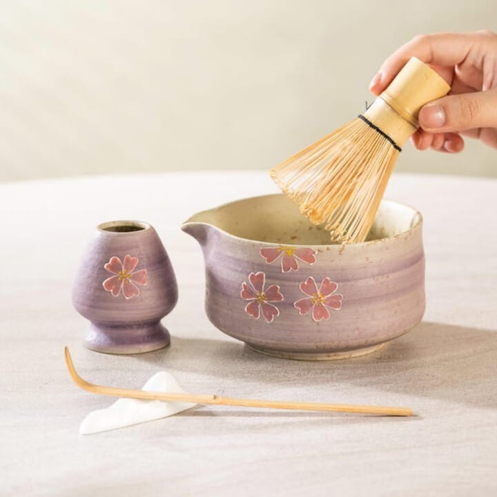 Soft Pink Sakura Matcha Tea Set