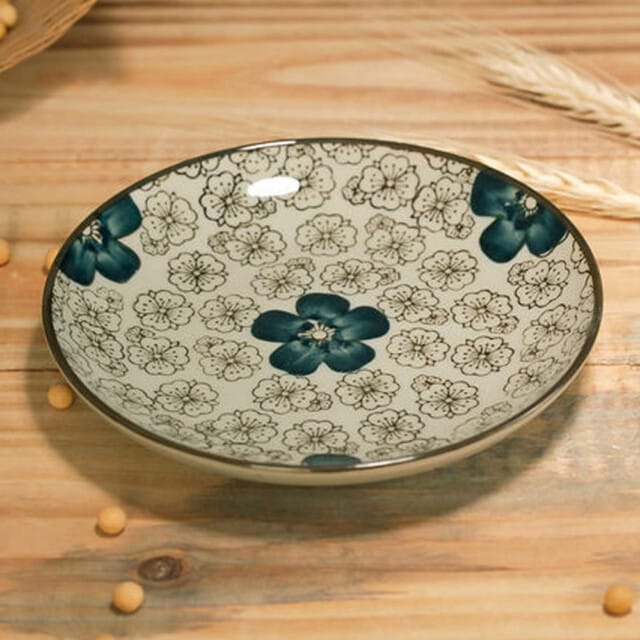 Underglazed Teal Side Plate Back