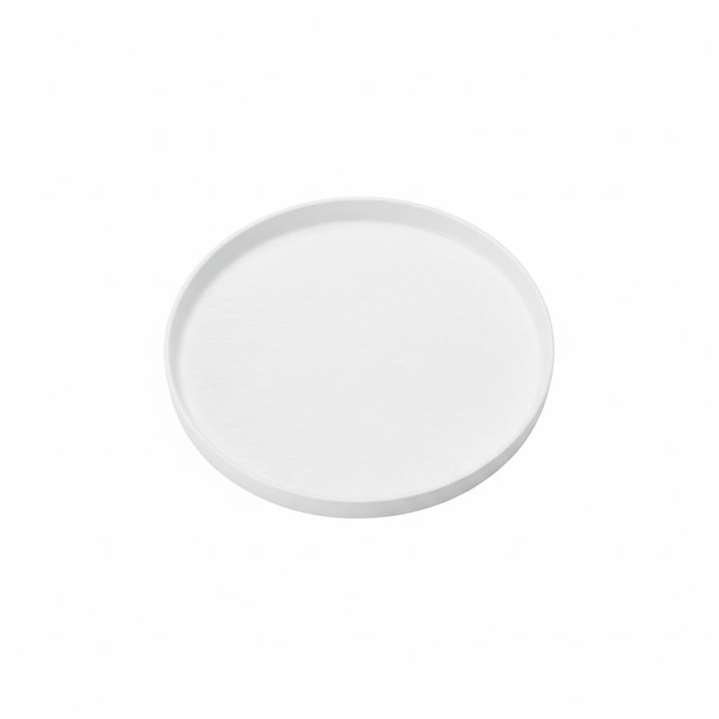 White Melamine Rippled Plate