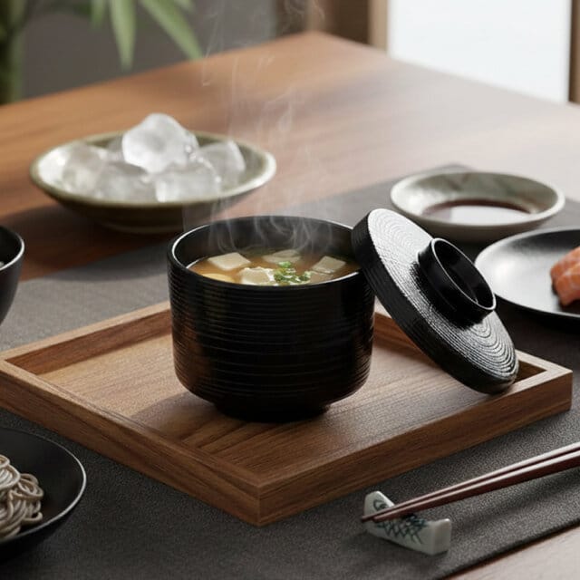 Lidded Kuro Miso Cup