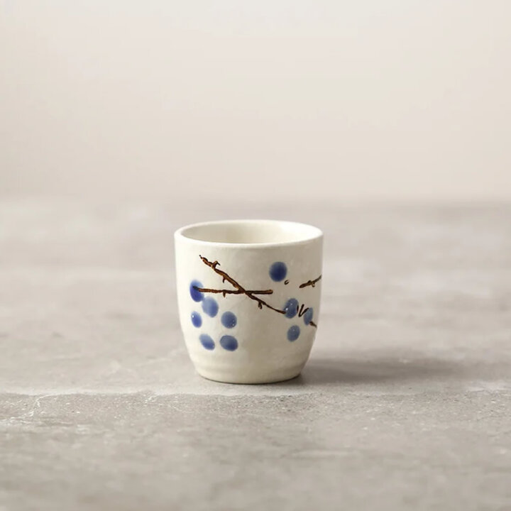Blue Plum Blossom Sake Ochoko