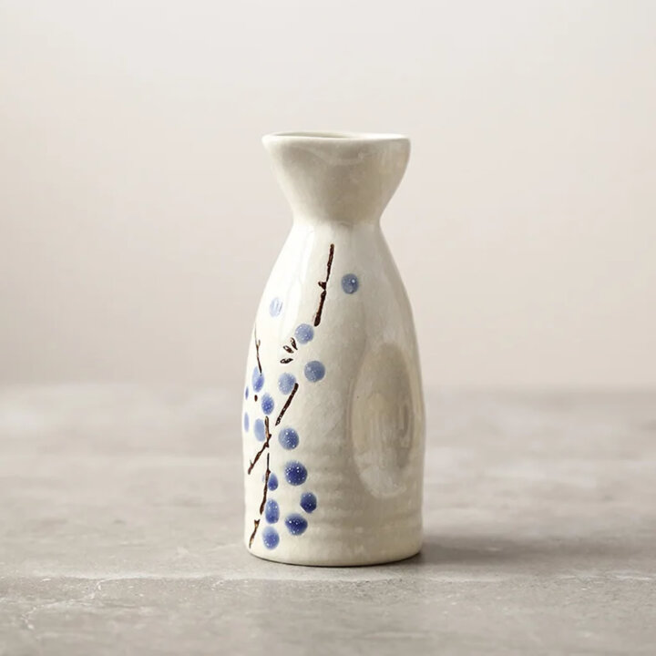 Blue Plum Blossom Sake Tokkuri