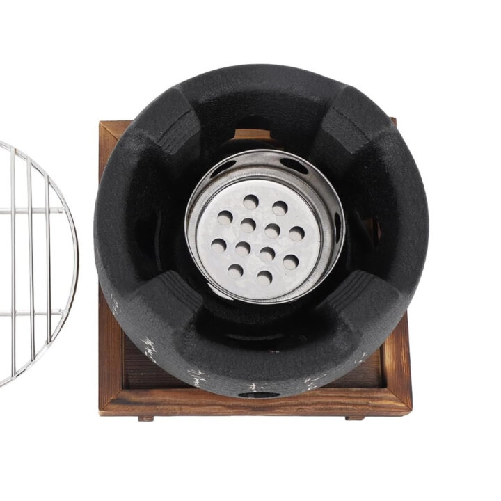 Tabletop Konro Hibachi Grill Close Up Shot