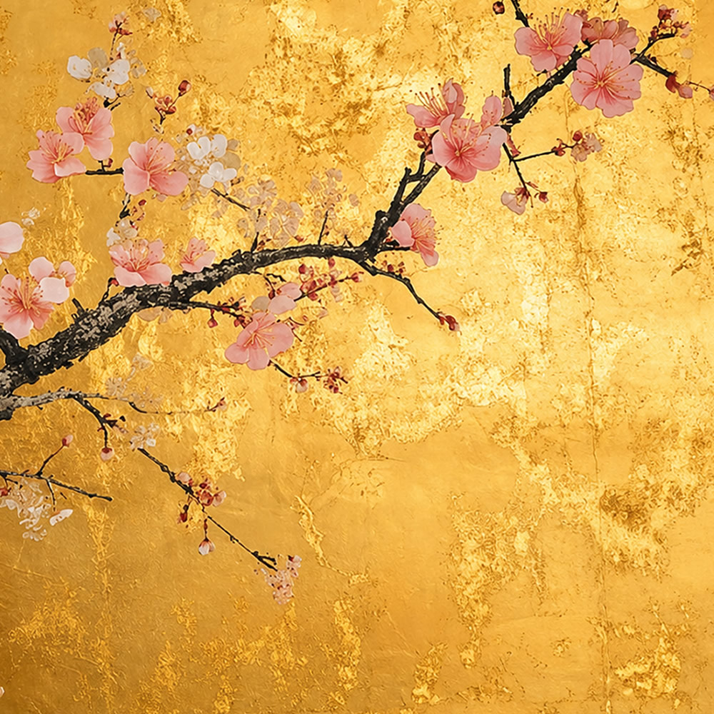 Golden Chinoiserie Blossom Placemat