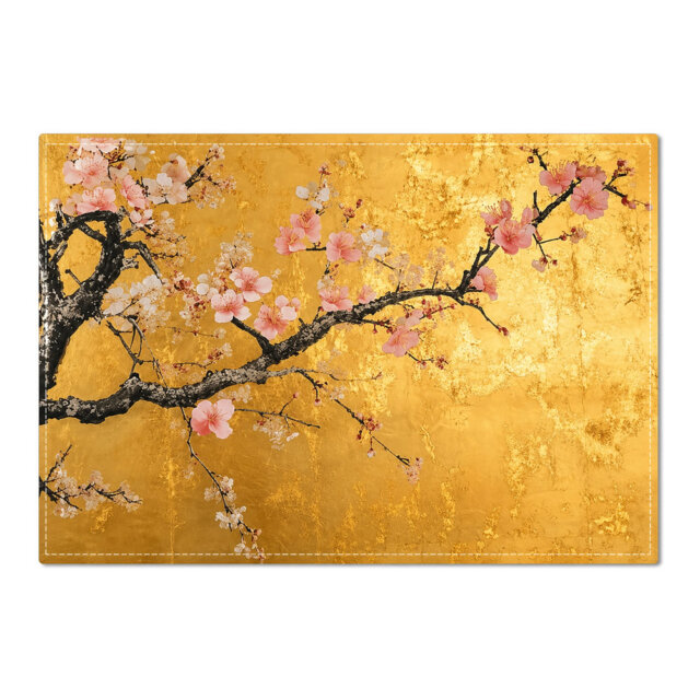 Golden Chinoiserie Blossom Placemat