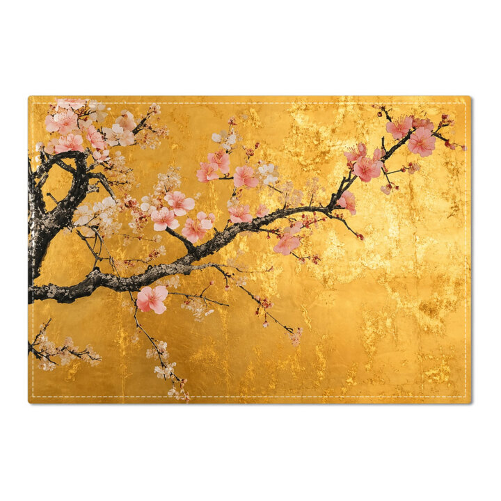Golden Chinoiserie Blossom Placemat