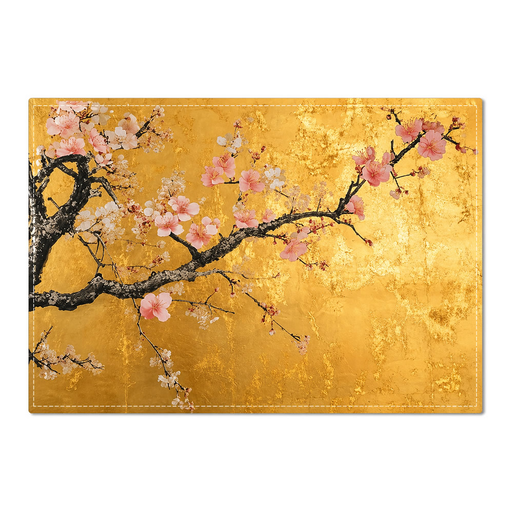 Golden Chinoiserie Blossom Placemat