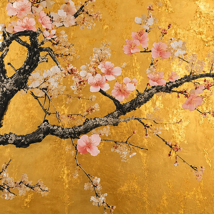 Golden Chinoiserie Blossom Placemats
