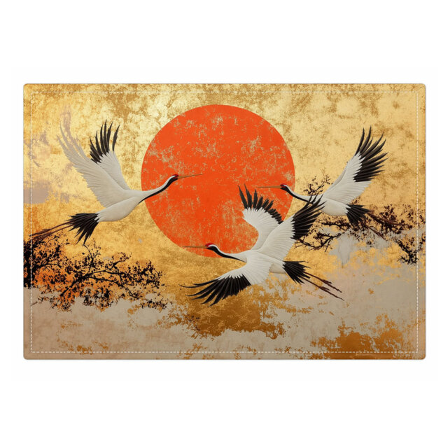 Golden Crane Sunrise Placemat Golden Crane Sunrise Placemat