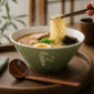 Green Bamboo Noodle Bowl Set