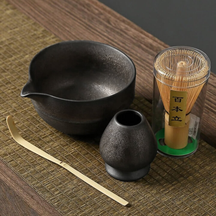 Grey Kurogane Matcha Tea Set