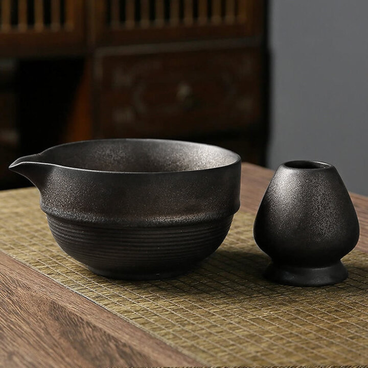 Grey Kurogane Matcha Tea Set