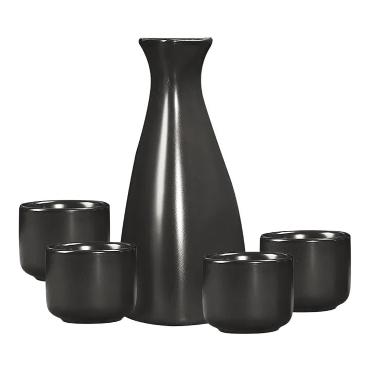 Kuro Sake Tokkuri &Amp; Ochoko