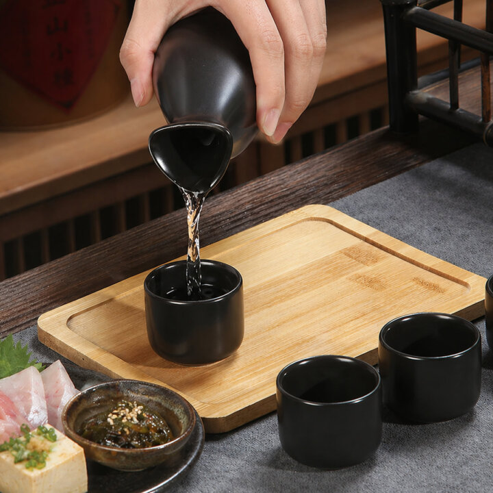 Kuro Sake Tokkuri &Amp; Ochoko Setting