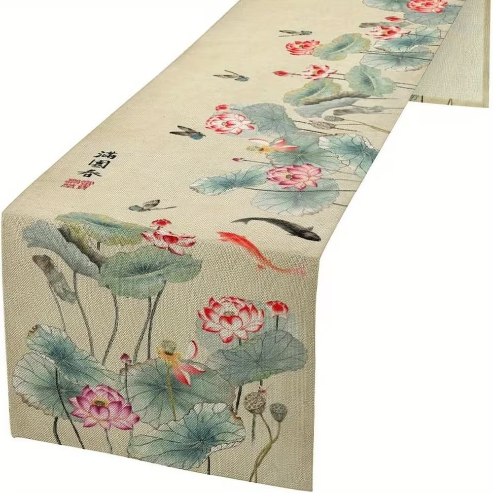 Lotus Garden Of Edo Table Runners