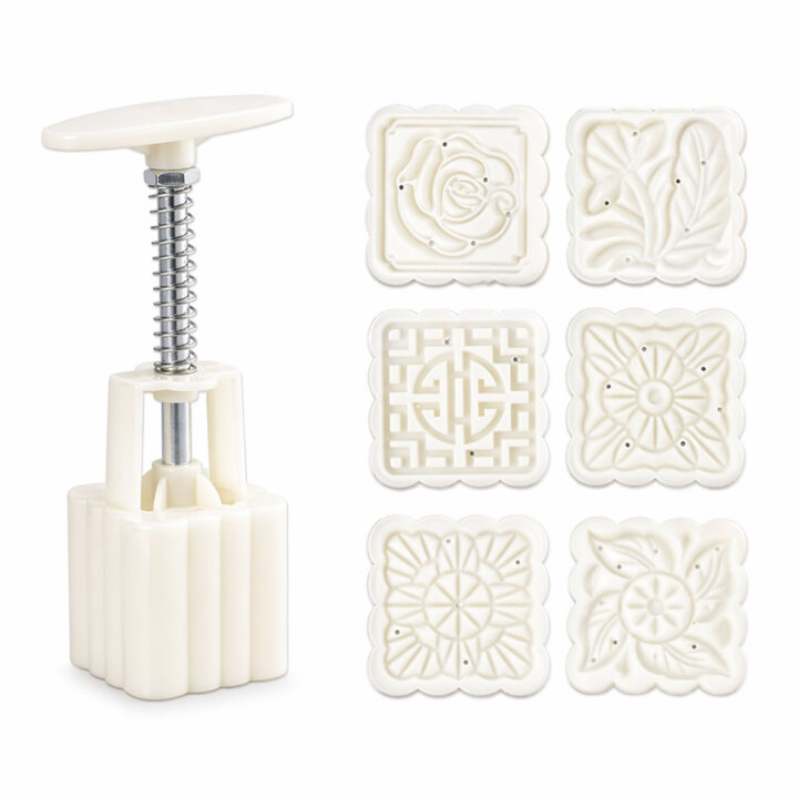 Mooncake Mold Press With 6 Stamps