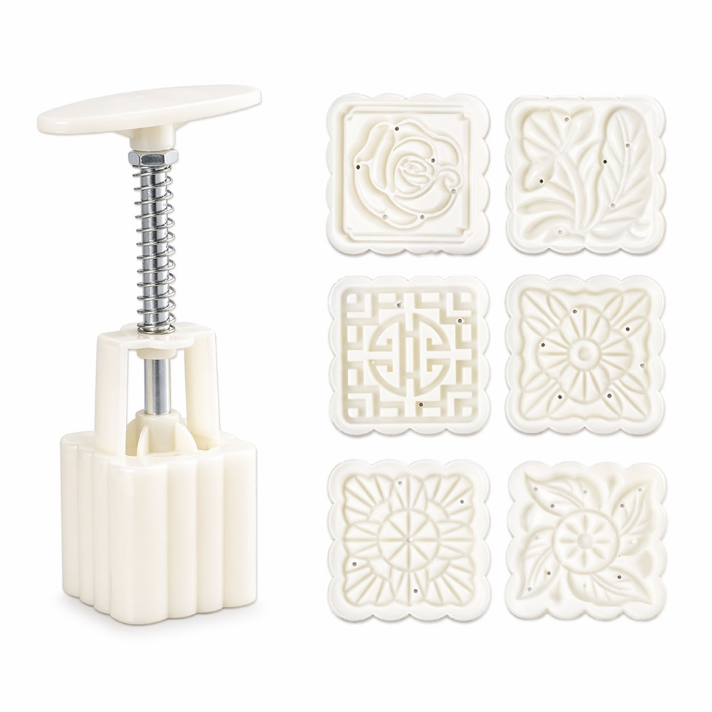 Mooncake Mold Press With 6 Stamps