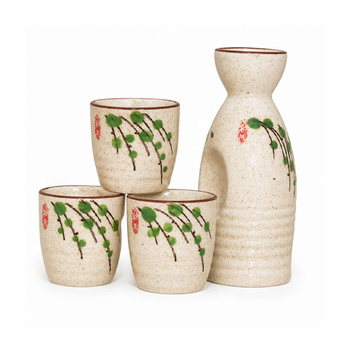 Wakaba Sake Tokkuri And Ochoko Set