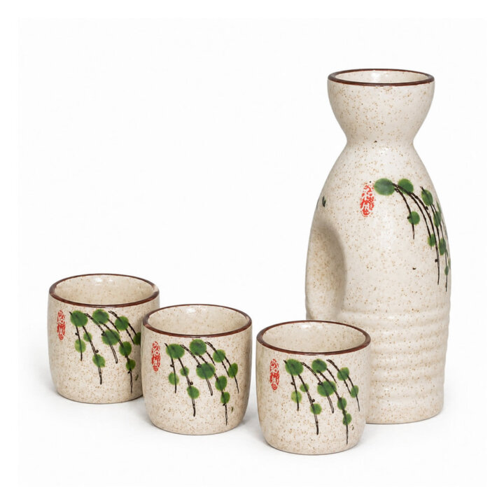 Wakaba Sake Tokkuri And Ochoko Set