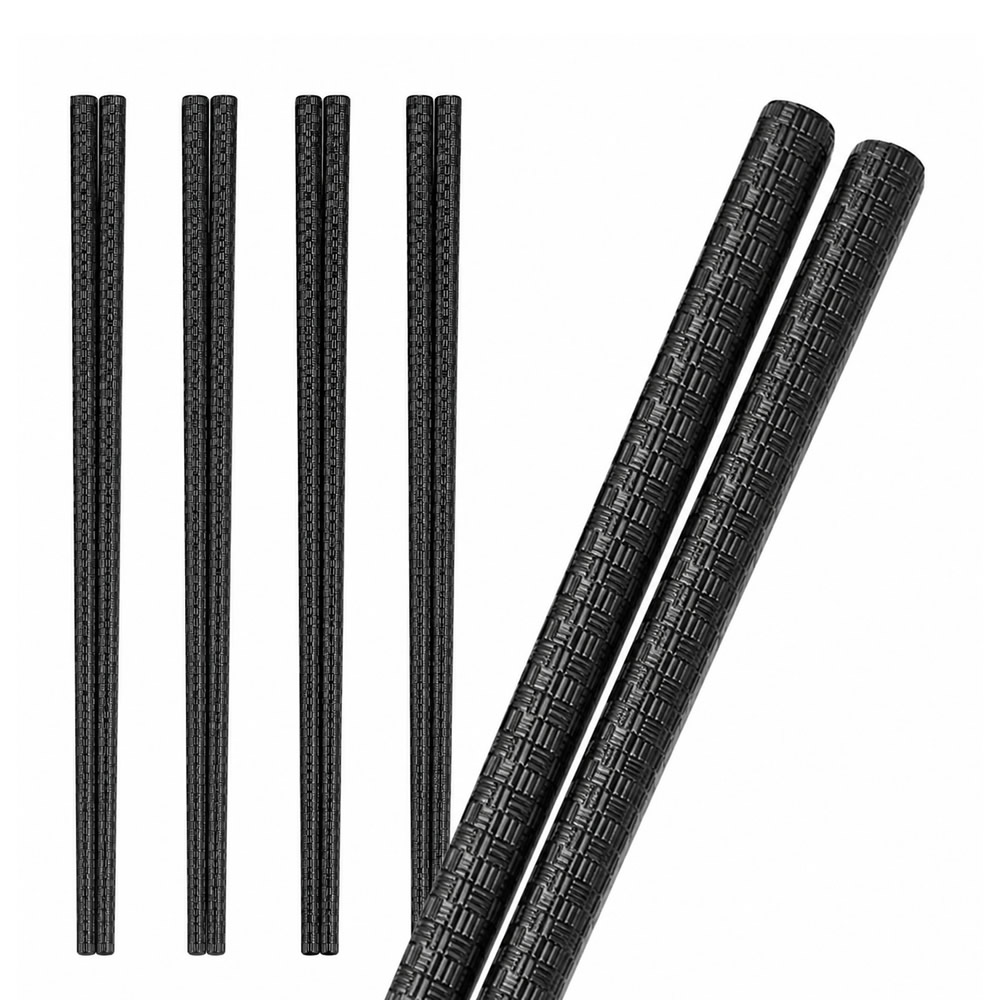 Checkered Black Alloy Chopsticks