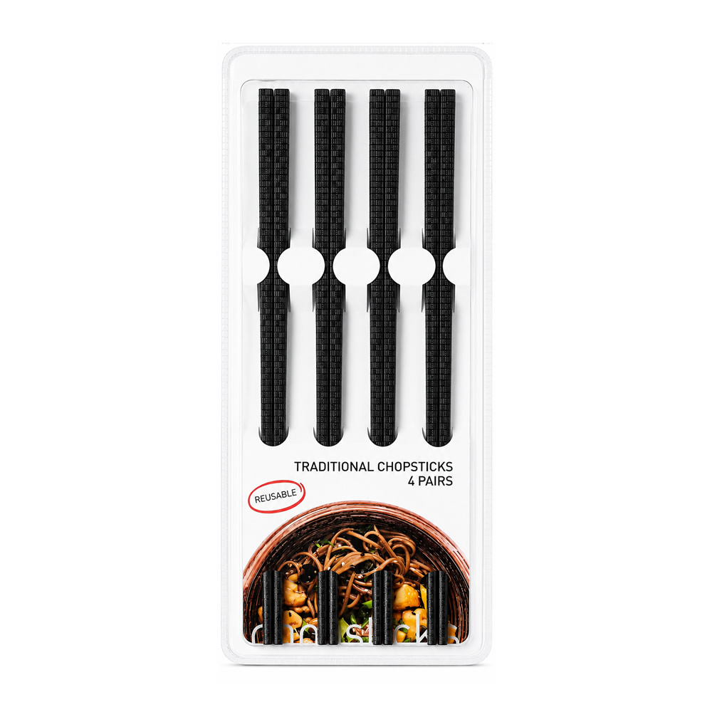 Checkered Black Alloy Chopsticks