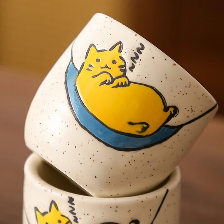 Cute Sleepy Neko Sake Sets