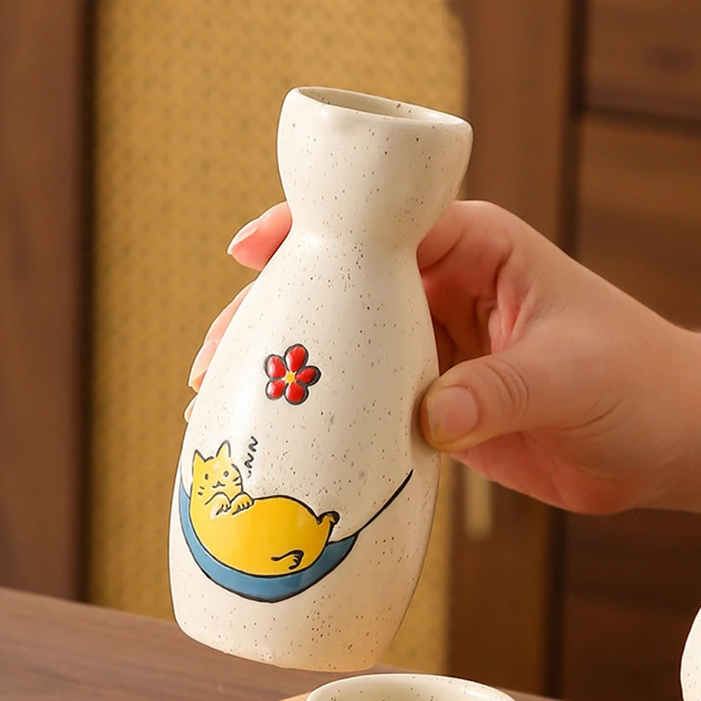 Cute Sleepy Neko Sake Sets