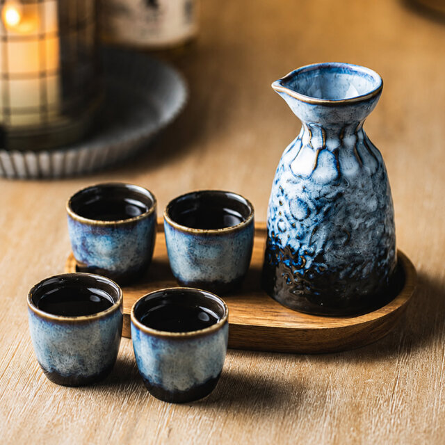 Glacier Blue Sake Set Glacier Blue Sake Set