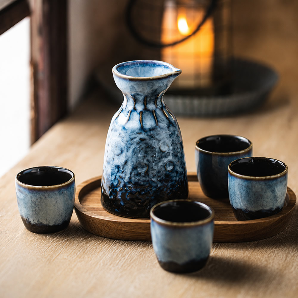 Glacier Blue Sake Setto Glacier Blue Sake Setto