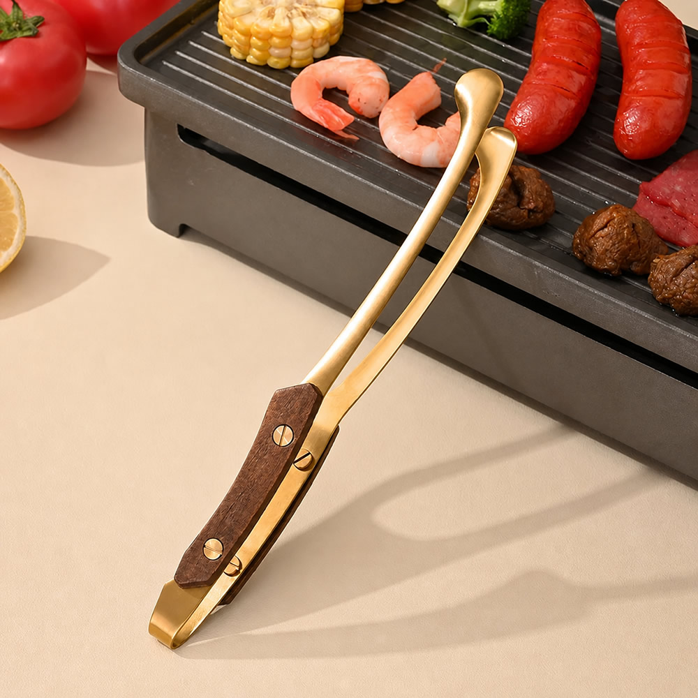 Gold Stainless Steel Bbq Tongs