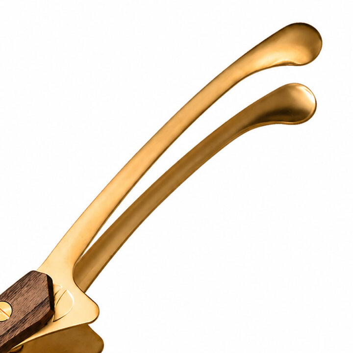 Gold Stainless Steel Bbq Tongs &Amp; Wooden Handle