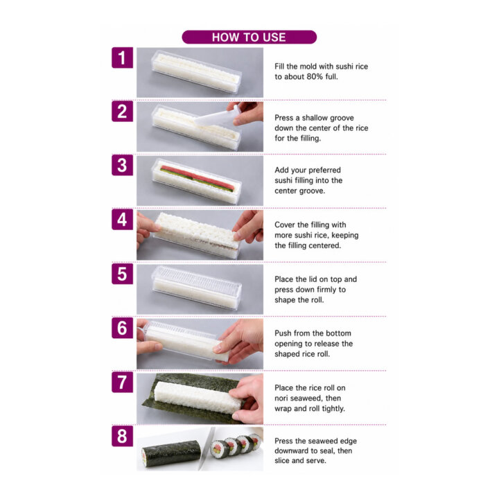 How To Use Slim Sushi Rice Roll Mold