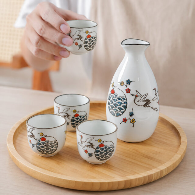 Imperial Crane Sake Service Set Imperial Crane Sake Service Set