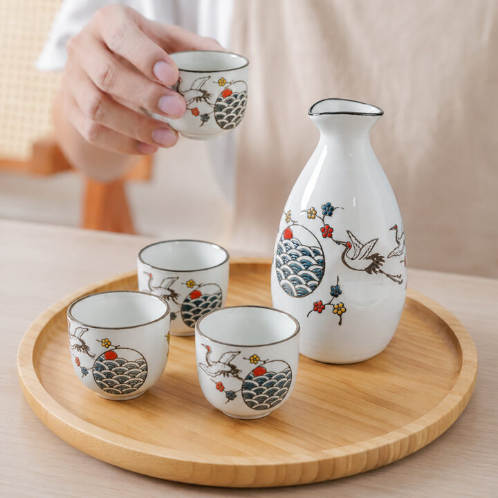 Imperial Crane Sake Service Set Imperial Crane Sake Service Set