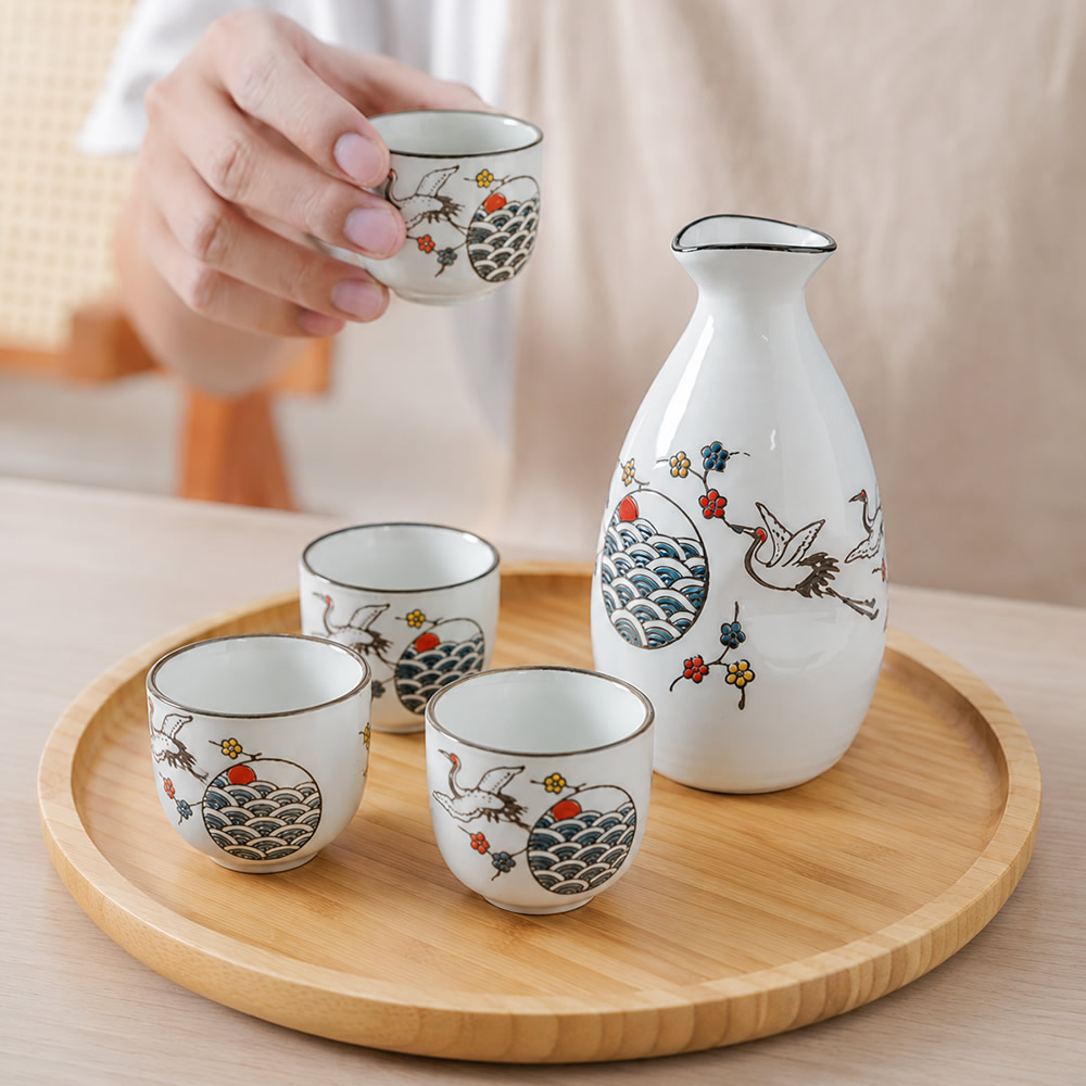 Imperial Crane Sake Service Set Imperial Crane Sake Service Set