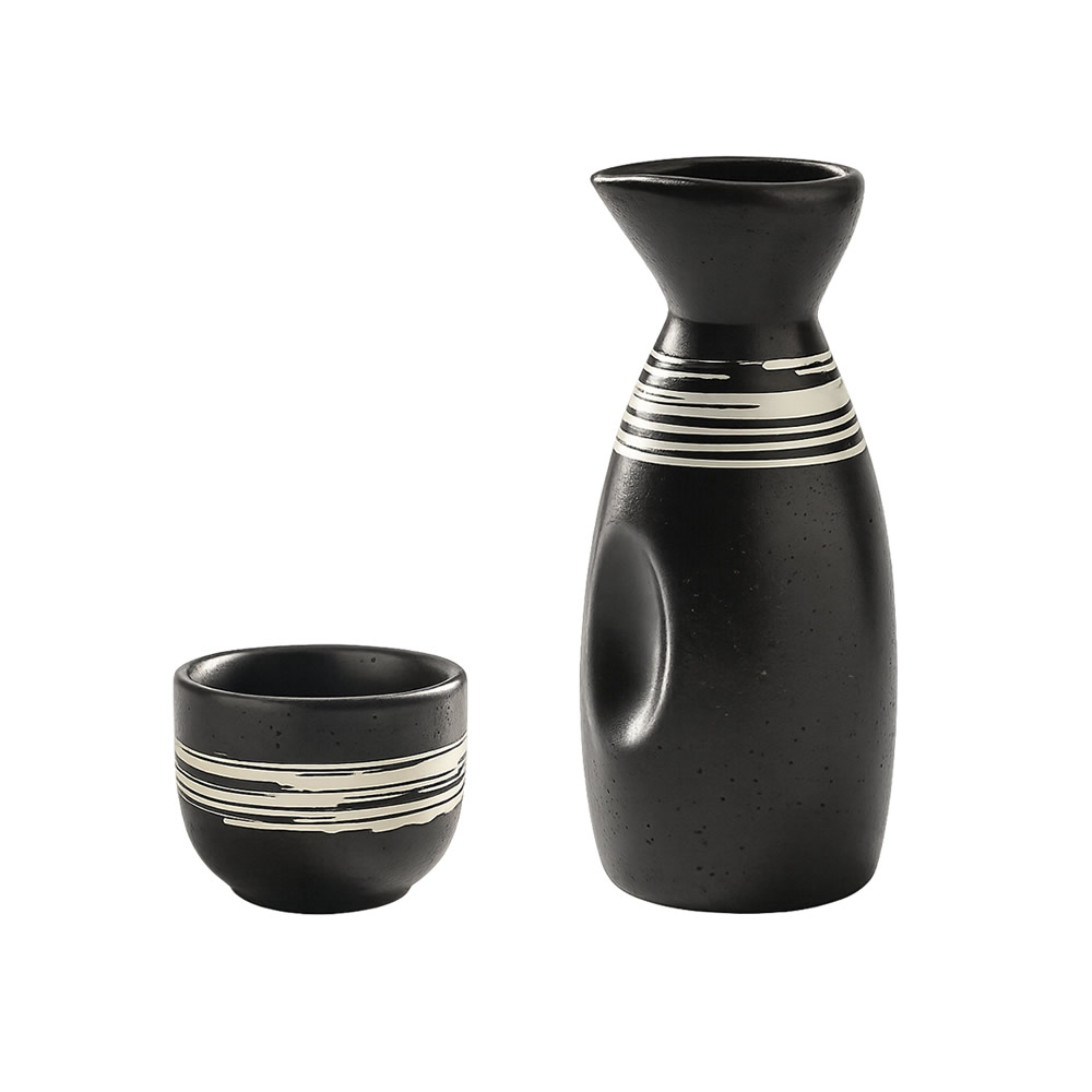 Kyoto Black Glaze Sake Set Kyoto Black Glaze Sake Set