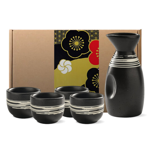 Kyoto Black Glaze Sake Set Kyoto Black Glaze Sake Set
