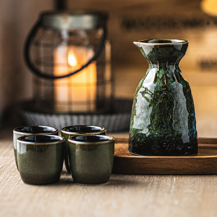 Moss Green Sake Set
