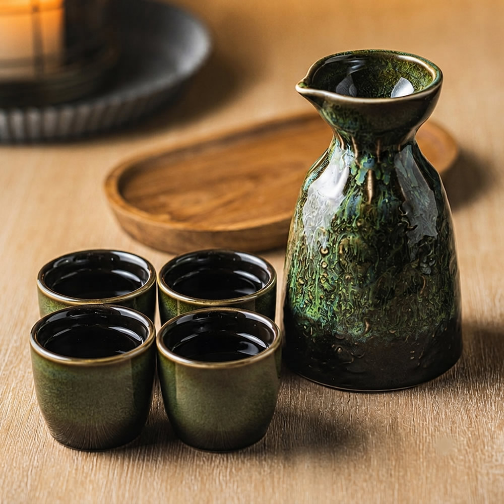 Moss Green Sake Sets