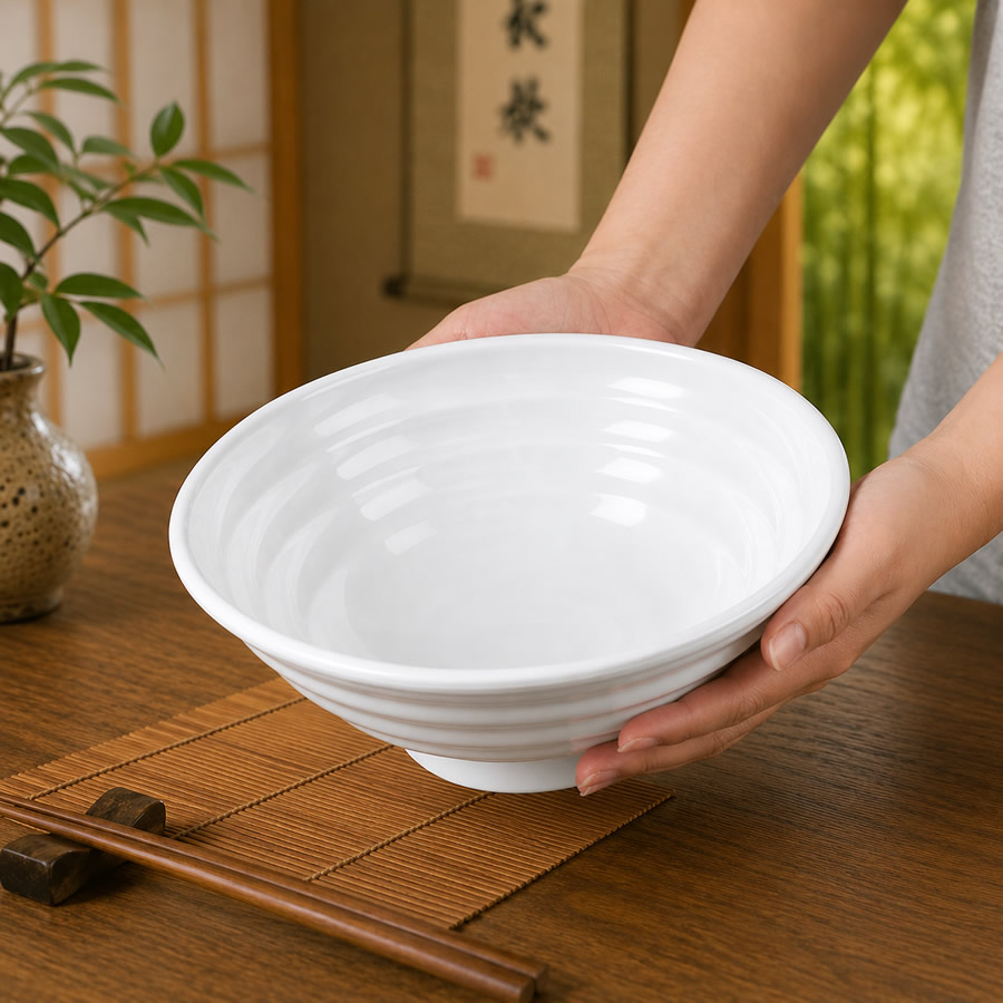 White Melamine Ramen Bowl