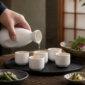 White Shirayuki Sake Set