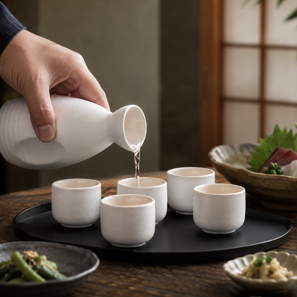 White Shirayuki Sake Set White Shirayuki Sake Set