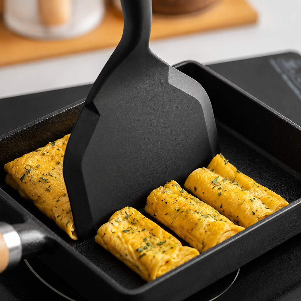 Black Wooden & Silicone Spatulas
