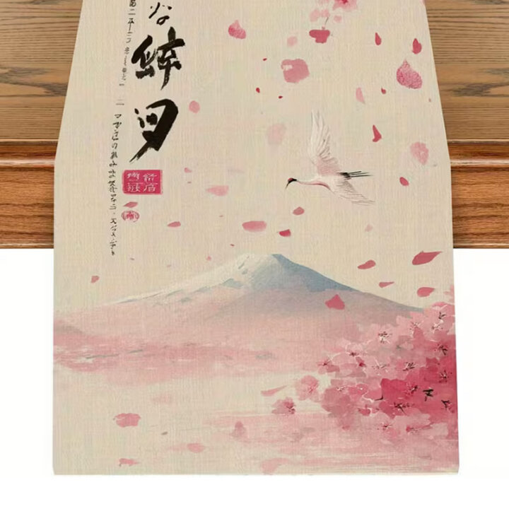 Kizuna Blossom &Amp; Mt Fuji Table Runner
