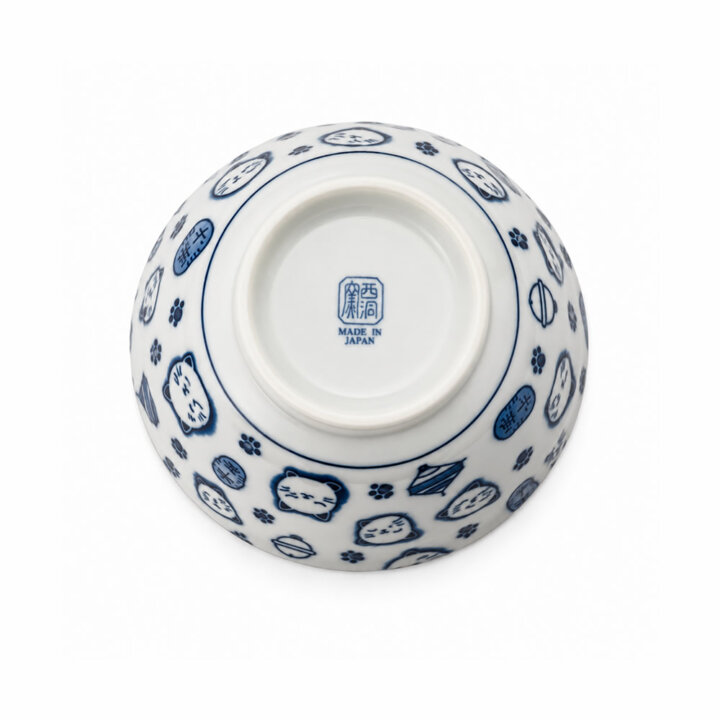 Mino Ware Lucky Cat Donburi Bowl Sets Mino Ware Lucky Cat Donburi Bowl Sets