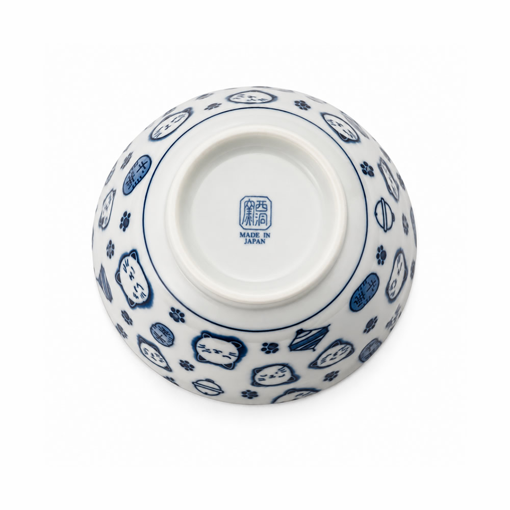 Mino Ware Lucky Cat Donburi Bowl Sets Mino Ware Lucky Cat Donburi Bowl Sets