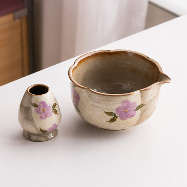 Purple Sakura Matcha Tea Ceremony Set Purple Sakura Matcha Tea Ceremony Set