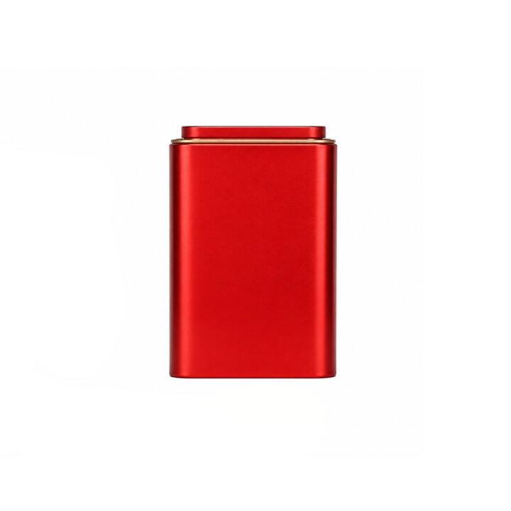 Red Tin Tea Storage Canister Red Tin Tea Storage Canister